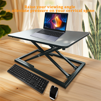 Table de travail debout pliante réglable en hauteur bureau d'ordinateur portable Portable avec étagère de bureau support de moniteur pour salle d'étude