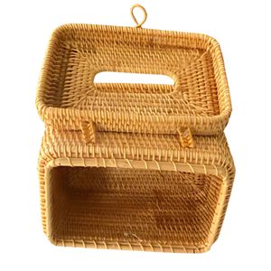 Organizador rectangular de ratán tejido a mano funcional Solución de almacenamiento de gran aspecto para una organización de oficina ordenada - Product Image 2