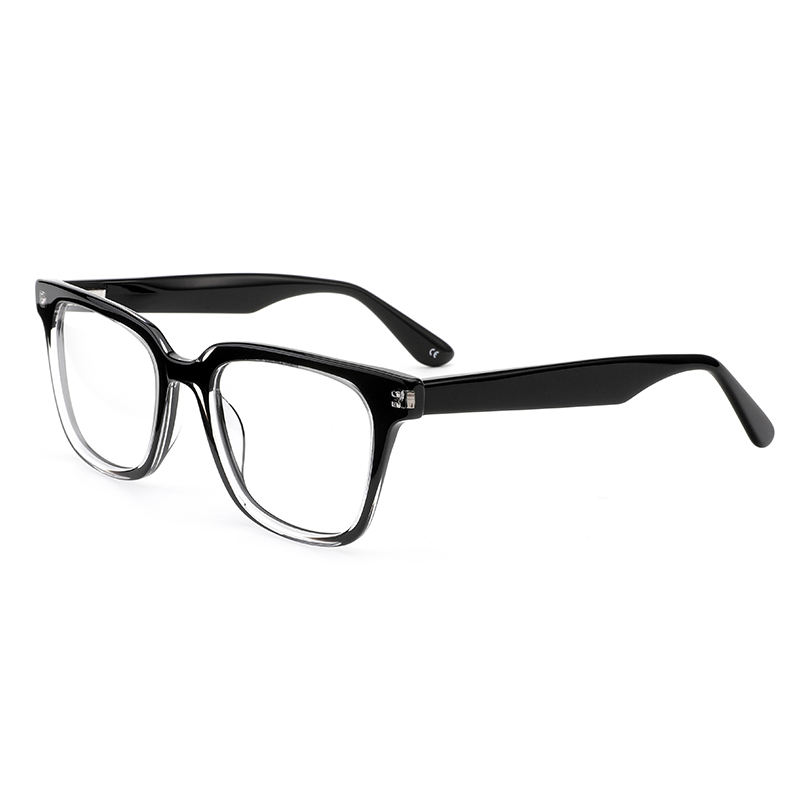 Montura de gafas cuadradas de acetato de nuevo diseño 2025 para hombre,  gafas ópticas grises transparentes para mujer, lentes transparentes, gafas  de