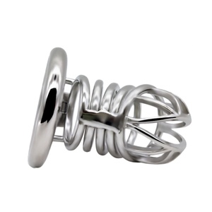 Jaula de Castidad Masculina de Acero Inoxidable Barata, Dispositivo de Bloqueo Plano, Jaula Metálica para Hombre, Juguetes de Bondage SM para Hombre - Product Image 6