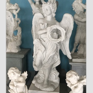 Estatua de Ángel de tamaño natural para jardín, piedra grande romana pulida - Product Image 3