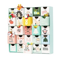 Maßgefertigte 12-Tage- oder 24-Tage-Kosmetik-, Make-up-, Schmuck-, Kristallstein- und Wimpern-Kollektionsbox, Weihnachts-Countdown-Adventskalender