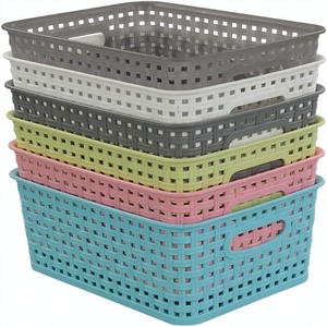 Conteneur de rangement pour vêtements en plastique écologique, moderne, rectangulaire, avec couvercle, gain de place, organisateur multifonctionnel - Product Image 3