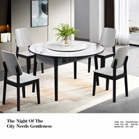 Table à manger de luxe à double usage en bois d'hévéa et pierre frittée, extensible, avec chaises en tissu ou en bois en option