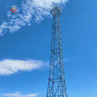 Tour de télécommunication autoportante en acier profilé à 4 pieds pour diffusion radio et télévision, 10m, 15m, 20m, 30m, 40m, 50m