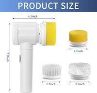 Ensemble de brosses de nettoyage électriques sans fil avec manche extensible rotatif, brosse de toilette portable en plastique pour la maison et la salle de bain