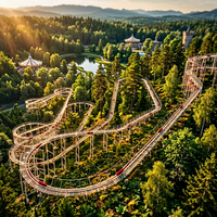 Toboggan alpin à rail unique en acier, montagnais, type roller coaster