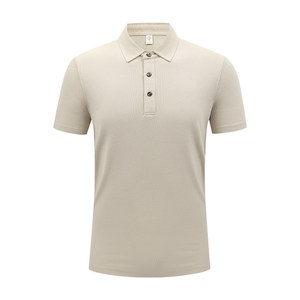 เสื้อโปโลผ้าฝ้ายสีทึบระบายอากาศได้ดีแขนสั้นสำหรับสวมใส่ทุกวัน - Product Image 3