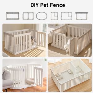 201*136*60cm deux chambres moderne parc pour chien facile à assembler pliable niche clôture pour petits chiots de taille moyenne animaux de compagnie - Product Image 6