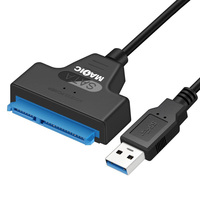 Câble USB 3.0 vers SATA haute vitesse, adaptateur SATA vers USB 3.0 pour disque dur SSD et HDD 2,5 pouces, transfert de données