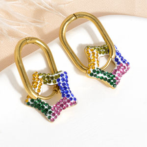 Zeadear - Aretes de Aro de Acero Inoxidable 316 Chapados en Oro de 18k, Joyería de Acero Inoxidable al por Mayor - Product Image 3