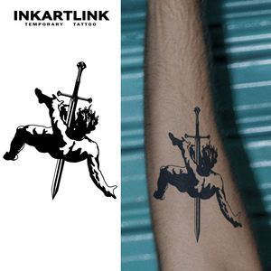 Tatuajes Temporales de Espada al por Mayor, Tatuaje Falso de 15 Días de Larga Duración, Resistente al Agua, Arte Corporal Natural con Jugo de Frutas para Brazo, Suministro al por Mayor - Product Image 3