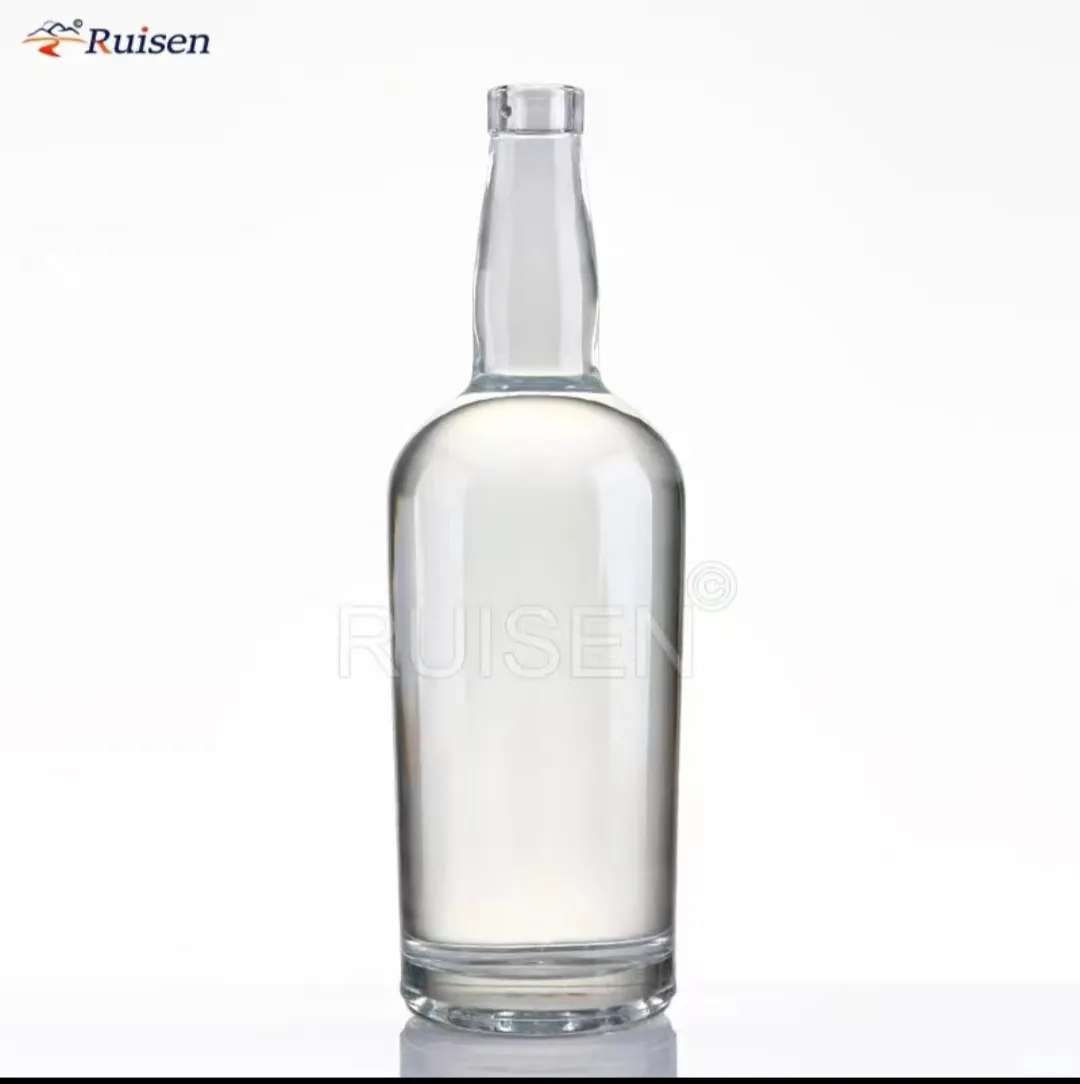 Botella de vidrio cilíndrica de alta calidad 1000 ml Botella de vidrio de gran volumen Vodka Whisky Brandy Tequila