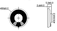 Haut-parleur rond FCE 30 mm 8Ω 0,5W pour interphone/appareil éducatif/communication/voix de sécurité