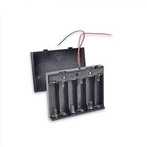 Boîtier de piles 6xAA en plastique ABS, 1,5 V, 3 V, 4,5 V, 6 V, 7,5 V, 9 V, 1, 2, 3, 4, 5, 6 emplacements, couvercle noir, boîte OEM - Product Image 2