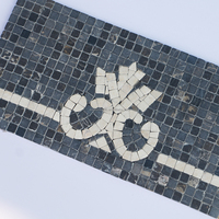 Carrelage moderne en mosaïque de marbre Motif floral Bordure en pierre pour mur intérieur Caractéristique du parquet pour mur ou sol de la salle de bain