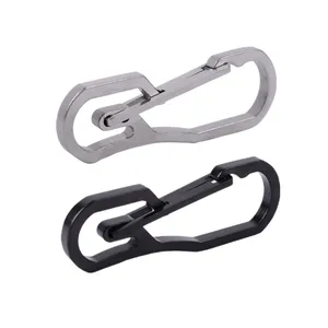 Stainless Steel Buckle Carabiner Keychain Key Ring Clip Hook Outdoor EDC Tool