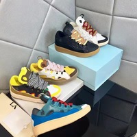 Ins Fashion Lanvin Lace Sb Dunk Aj1/Af1 15 20 30 Mm 1.5 2 3 Cm Colorful Wave Pattern Canvas Wide Fat Flat Shoe Lacets