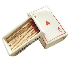 Scatola di Fiammiferi in Ceramica a Forma di Asso di Cuori, Scatole Vuote per Fiammiferi, Decorazione per la Casa, Scatola di Fiammiferi con Logo - Product Image 1