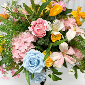 Rosas Azules Artificiales de Seda Suave y Coloridas, Hortensias Rosas Realistas, Decoración Moderna para Bodas - Product Image 3