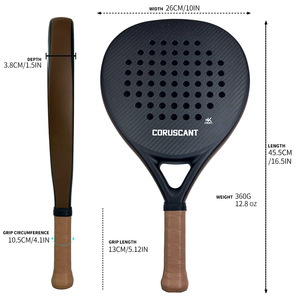 Raquette de padel de haute qualité, série luxe, design en forme de larme, aérodynamique, technologie de poignée personnalisée, carbone aluminisé 3K, MLD, EVA noir - Product Image 3