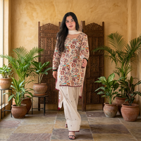 TENNECY Tasarımcı Ağır Amerikan Farshi Salwar Takım Elbise Üstü Plazzo Dupatta Set İşlemeli Süslü Latkan Parti Stili Ters Çevrilebilir Hızlı Kuruyan