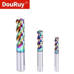 3 Flutes Carbide Milling Cutter Aluminum Cutter Tungsten End Mill DLC Coating Teeth Tool Key Seater Router Bit Aluminum Milling
