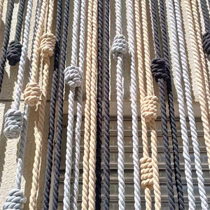 Arte de Pared de Macramé con Borlas de Cuerda Degradada Anudadas a Mano de Grado Hotelero OEM para Vestíbulos de Hoteles, <span class=keywords><strong>Torres</strong></span> de Oficinas y Atrios Corporativos - Product Image 3