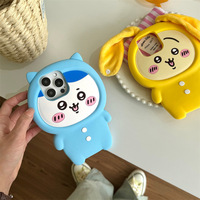 Coque de téléphone portable en silicone antichoc et anti-chute avec motif de dessin animé d'un ours bleu pour filles, design sportif, compatible avec les modèles 16, 15 Pro Max, 14, 13, 12