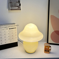 Lampe de table vintage en forme de champignon orange, LED 5W, lampe de chevet moderne rétro pour chambre à coucher, salon et décoration intérieure