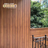 Panneau mural rainuré en WPC, revêtement extérieur imperméable en PVC à grain de bois, bardage décoratif extérieur cannelé stratifié
