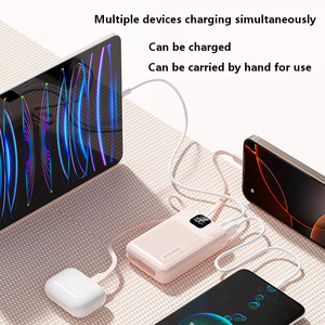 Mini Banco <span class=keywords><strong>de</strong></span> Energía Ultrafino <span class=keywords><strong>de</strong></span> 20000mAh con Cable Tipo-C Integrado, Pantalla Digital, Carga Rápida PD <span class=keywords><strong>de</strong></span> 22.5W, Cargador Portátil para Teléfono Móvil - Product Image 2