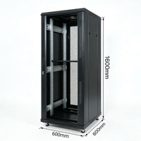 Kabinet Server Lantai 19 Inch 1,6 meter 1640*600*600, Material Plat Baja Canai Dingin SPCC, Kabinet Jaringan Pusat Data.