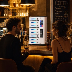 Armadietto di ricarica touchscreen MIA Premium a 8 scomparti con pubblicità opzionale, stazione di ricarica rapida per biblioteca, bar, hotel - Product Image 1