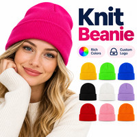 Bonnet tricoté côtelé personnalisé avec logo, 30 couleurs, OEM, marque privée, vente en gros