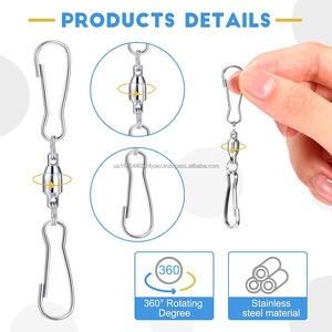 Wholesale Spinning Dual Clip Swivel <b>Hooks</b> Clips Smooth Hanging Windsock Wind Spinner Swivel <b>Hooks</b> Wind Chimes Twisters Hanger - Product Image 2