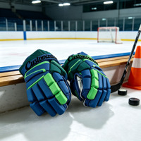 Gants de hockey sur glace personnalisés avec logo et numéro, équipement de protection spécifique à l'équipe