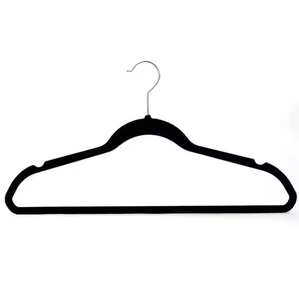 Cintres pour manteaux et t-shirts pour adultes, de haute qualité, <span class=keywords><strong>pas</strong></span> <span class=keywords><strong>cher</strong></span>, <span class=keywords><strong>cintre</strong></span> antidérapant en velours noir à vendre - Product Image 2