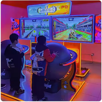 Balle interactive multi-écrans innovante poussant l'équipement de divertissement à pièces d'arcade de course pour un gameplay compétitif