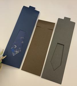 Sacs en papier kraft avec logo personnalisé pour hommes cravate emballage enveloppe style PVC transparent fenêtre avec ruban artisanat sacs en papier - Product Image 2