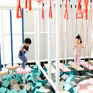 Attrezzatura per Giochi Morbidi al Coperto Percorso a Ostacoli Sicuro Zona Interattiva per Bambini con Sfide di Arrampicata ed Equilibrio per Parchi Giochi Commerciali - Product Image 1