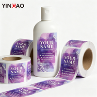 Bouteille de shampoing yingao, étiquettes personnalisées en vinyle adhésif imperméable, autocollants de logo de marque en rouleaux, autocollants de logo personnalisés pour étiquettes d'emballage
