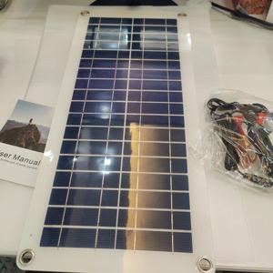 Kit de panel solar flexible de 18V 10W con pinza de cocodrilo y cargador para coche - Product Image 2