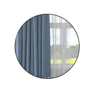 Espejo de Baño de 32 x 32 Pulgadas con Marco de Aluminio Negro, Estilo Contemporáneo, Superficie de Vidrio, para Colgar en la Pared - Product Image 1