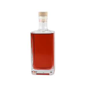 Botella de vidrio de Ginebra cuadrada vacía de 500ml para cenas, bebidas de <span class=keywords><strong>brandy</strong></span>, botellas de vidrio para utensilios vintage de jugo - Product Image 2
