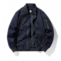 Blouson Bomber en Polyester Coupe Ample Style Streetwear Personnalisé, Veste de Vol Légère Sportive Décontractée pour le Printemps