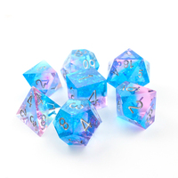 Jeu de dés de jeu de chiffres colorés dnd dés en résine polyédrique ensemble de dés acryliques