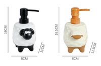 Distributeur de savon en céramique en forme de chèvre avec pompe, flacon de lotion mignon en forme d'animal de dessin animé, idéal pour la salle de bain