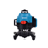 Niveau laser industriel de haute qualité BIYOTI BYT-LL4DT, ligne verticale croisée, faisceau vert 4D, diamètre de la sonde 16 mm, auto-nivelant