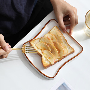 欧式小面包盘创意吐司陶瓷盘家居甜点蛋糕一次性家居面包盘 - Product Image 1